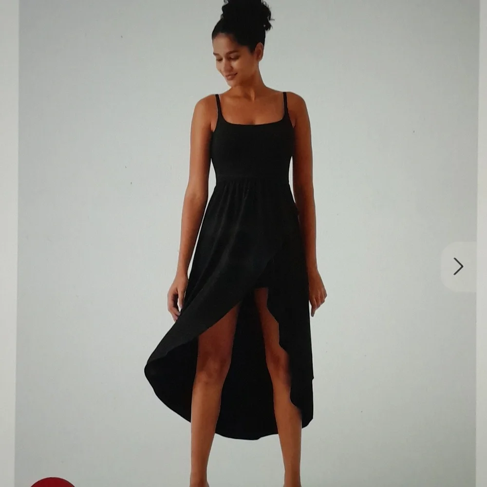 HALARA Black High-Low Midi Dress - Picture 1 of 4